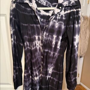 Tie-Dye Button-Up Women Top